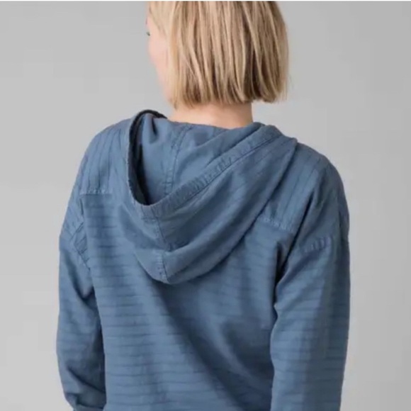 PrAna Farin Pullover Nickel Blue Long Sleeve Hooded Small Womens S - Picture 2 of 6